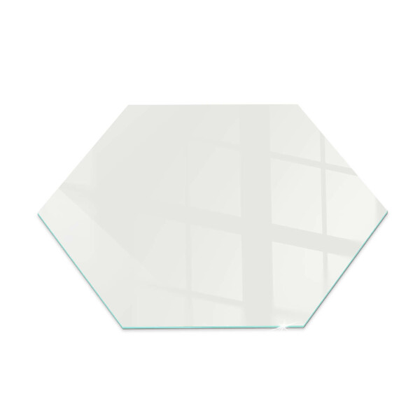 Hexagonal glass hearth for stove Ivory colour