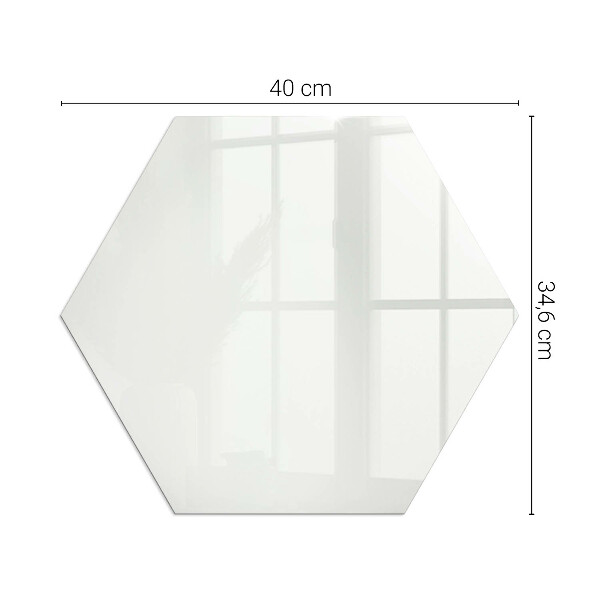 Hexagonal glass hearth for stove Ivory colour