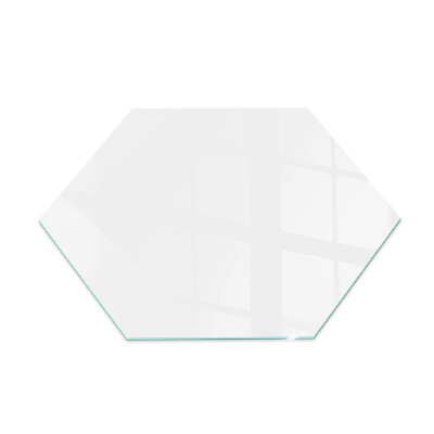 Hexagonal corner glass hearth Colour White
