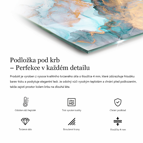 Hexagonal corner glass hearth Colour White