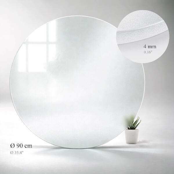 Round translucent glass table top