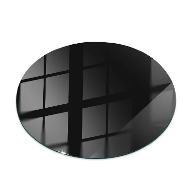 Round glass table top with print Smooth black style