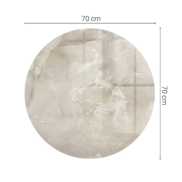 Round glass table top Marble pattern