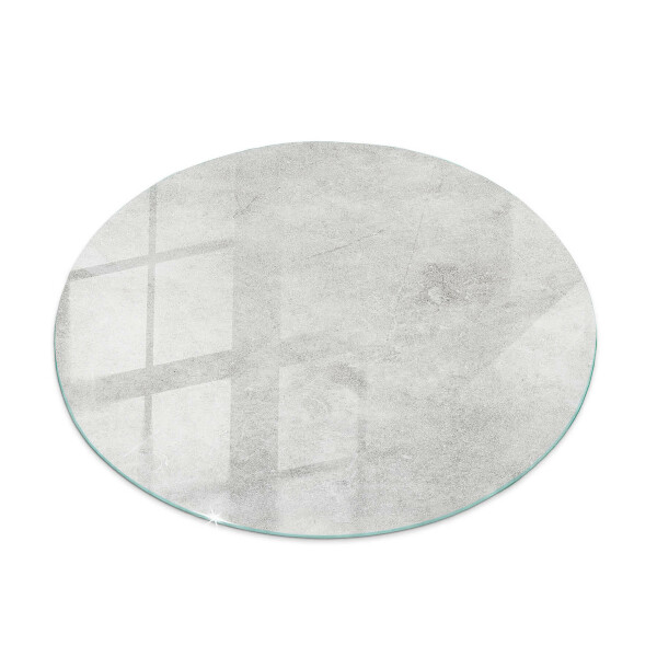 Round glass table top with print Concrete with cracks