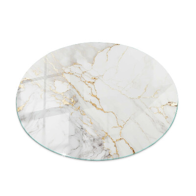 Round glass table top with print Elegant marble pattern