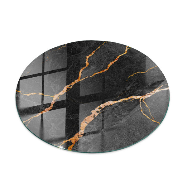Round glass table top Marble pattern with delicate veins