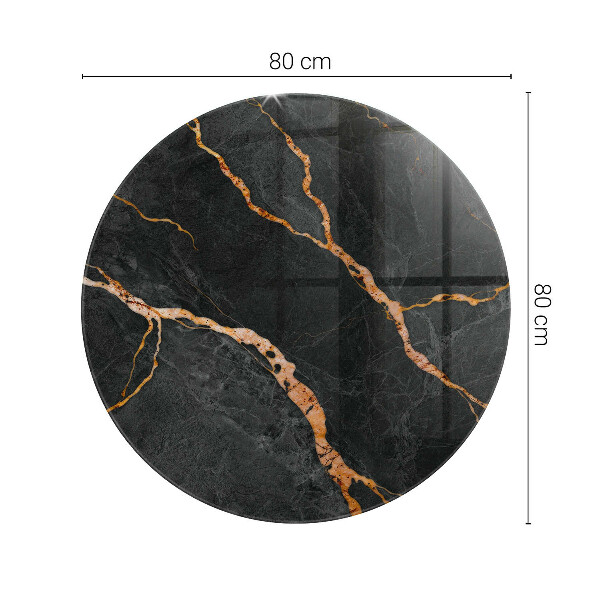 Round glass table top Marble pattern with delicate veins