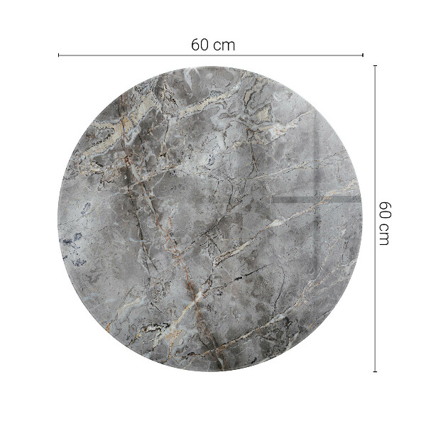 Round glass table top Marble-inspired pattern