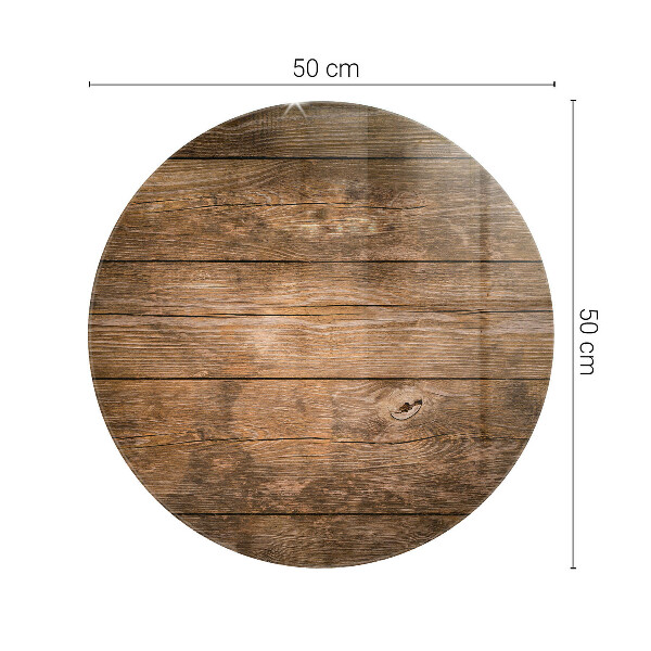 Round glass table top Wood panel pattern