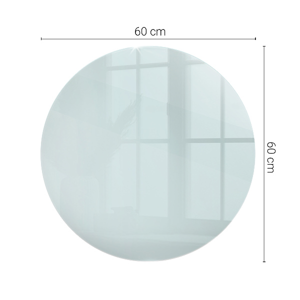 Round glass table top transparent