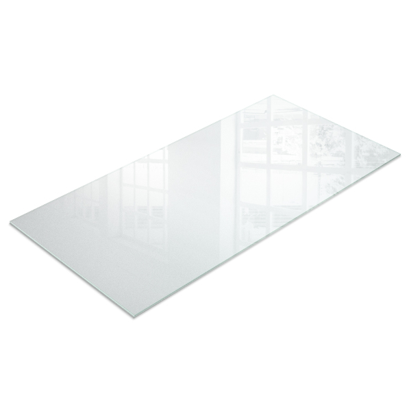 Rectangular table with a frosted glass finish