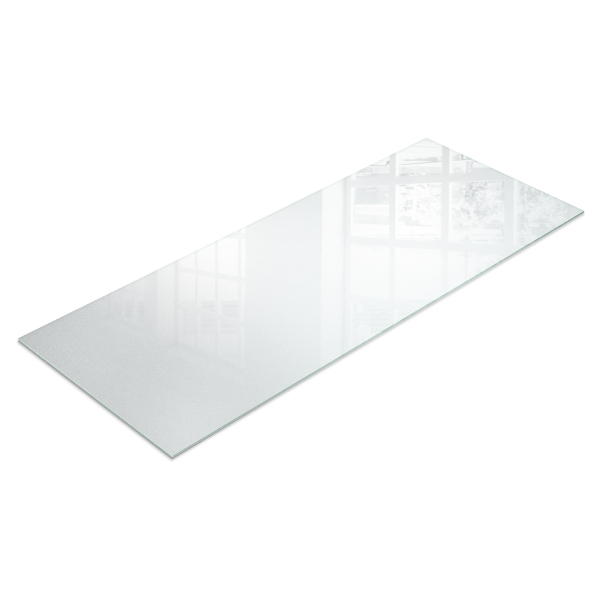 Rectangular table with a frosted glass finish