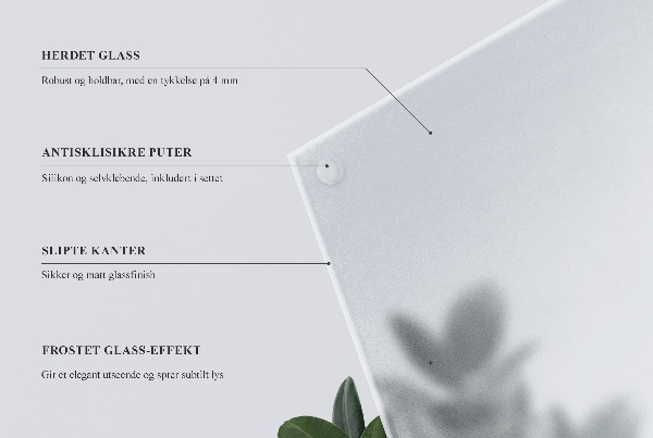 Rectangular table with a frosted glass finish