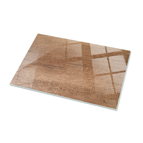 Decorative glass table top with print Stylish wood motif