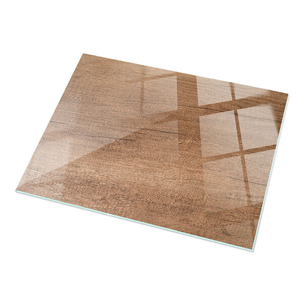 Decorative glass table top with print Stylish wood motif