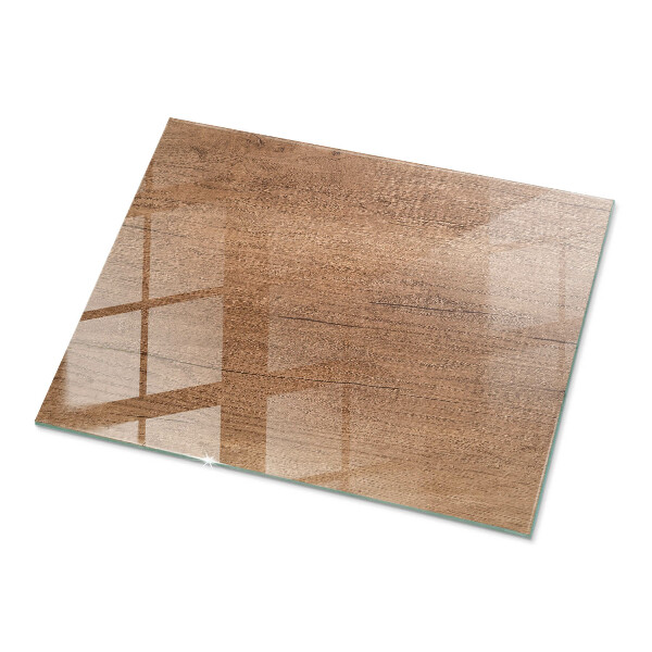 Decorative glass table top with print Stylish wood motif