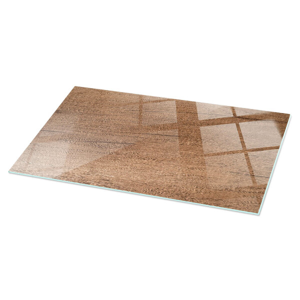 Decorative glass table top with print Stylish wood motif