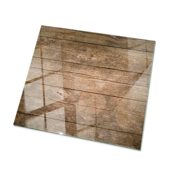 Rectangular glass table top Wood panel pattern