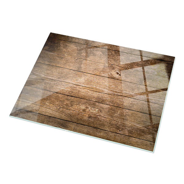 Rectangular glass table top Wood panel pattern
