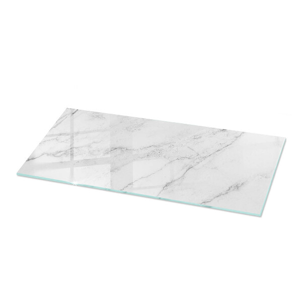Rectangular glass table top with print Marble texture motif