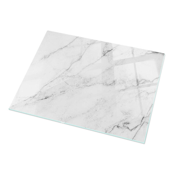 Rectangular glass table top with print Marble texture motif