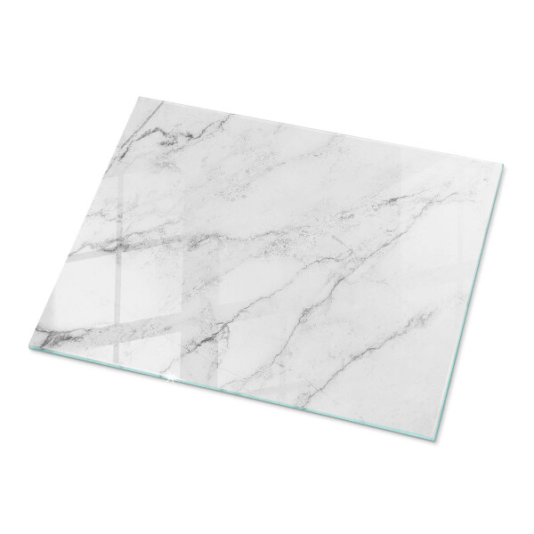 Rectangular glass table top with print Marble texture motif