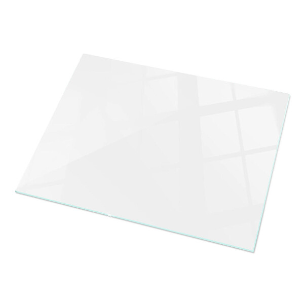Decorative glass table top with print Smooth white