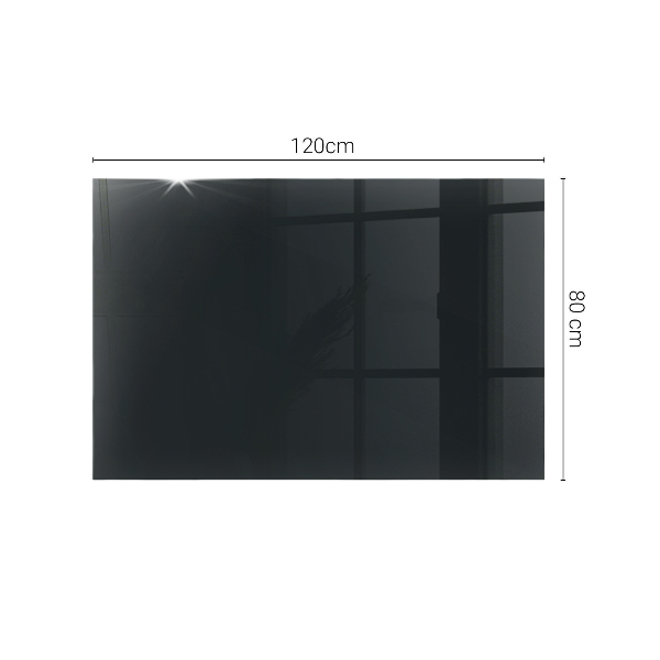 Rectangular glass table top with print Smooth black style