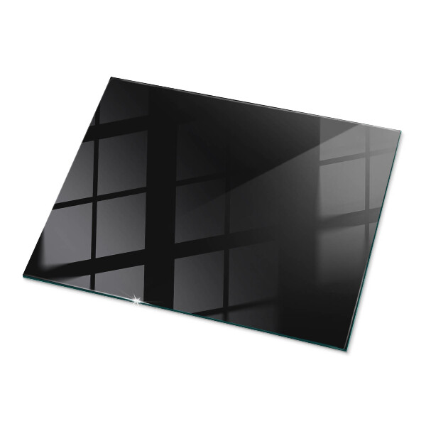 Rectangular glass table top with print Smooth black style