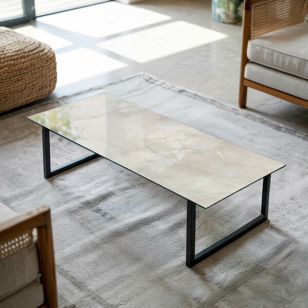 Rectangular glass table top Marble pattern