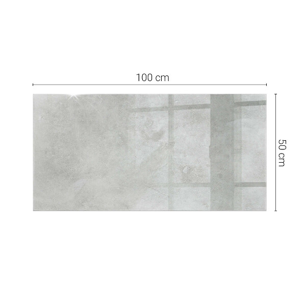 Rectangular glass table top with print Concrete with cracks