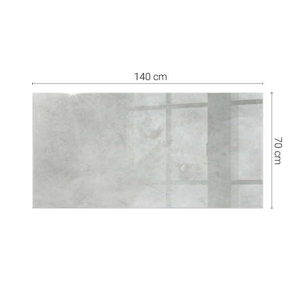 Rectangular glass table top with print Concrete with cracks