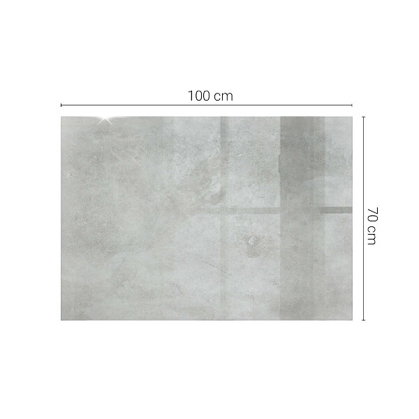 Rectangular glass table top with print Concrete with cracks