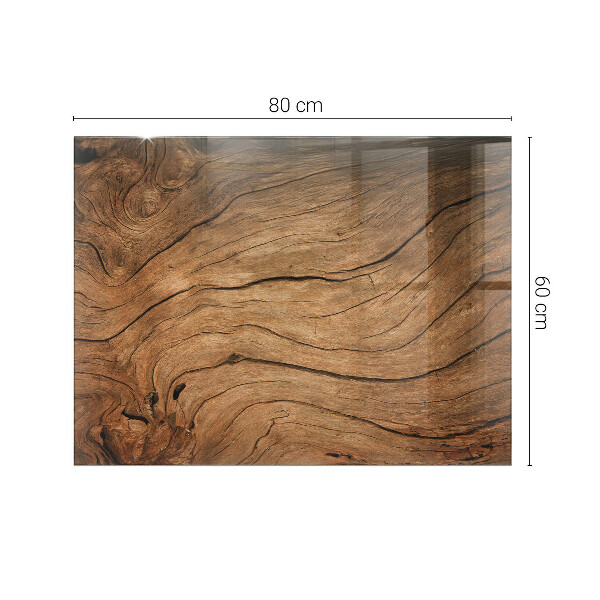 Rectangular glass table top Natural wood texture