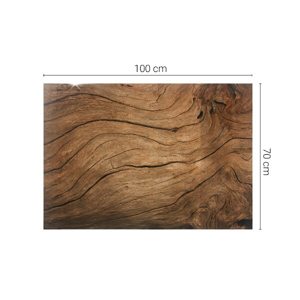 Rectangular glass table top Natural wood texture