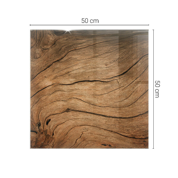 Rectangular glass table top Natural wood texture