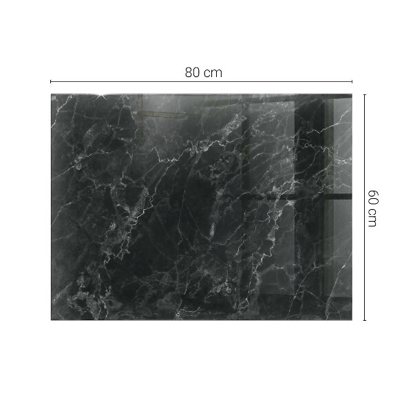 Rectangular glass table top with print Veined marble pattern