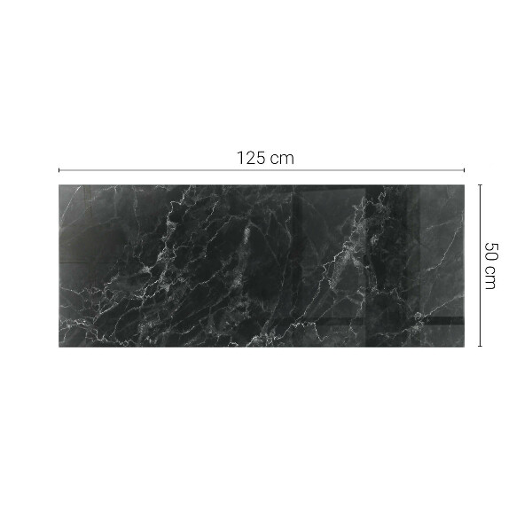 Rectangular glass table top with print Veined marble pattern