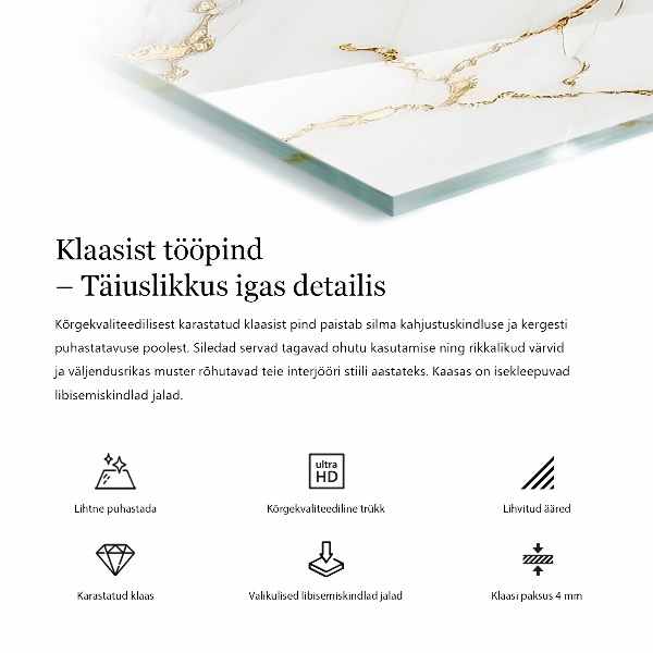 Decorative glass table top with print Natural stone pattern