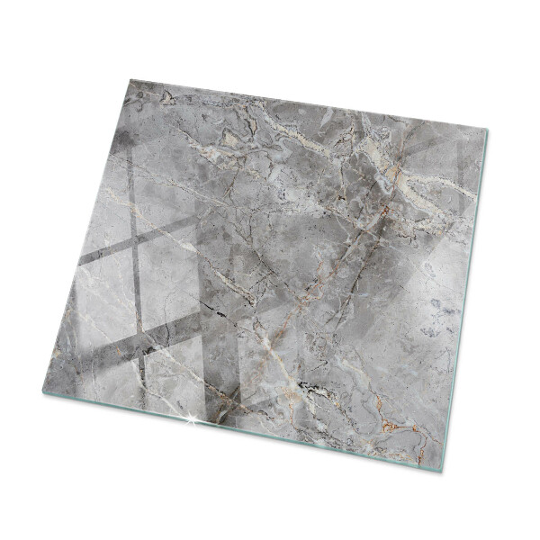 Rectangular glass table top Marble-inspired pattern