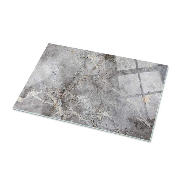 Rectangular glass table top Marble-inspired pattern