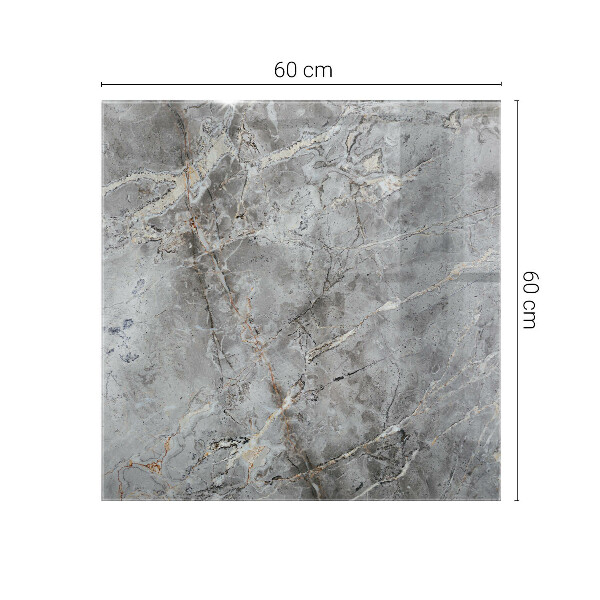 Rectangular glass table top Marble-inspired pattern