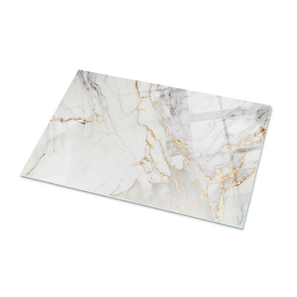 Rectangular glass table top with print Elegant marble pattern