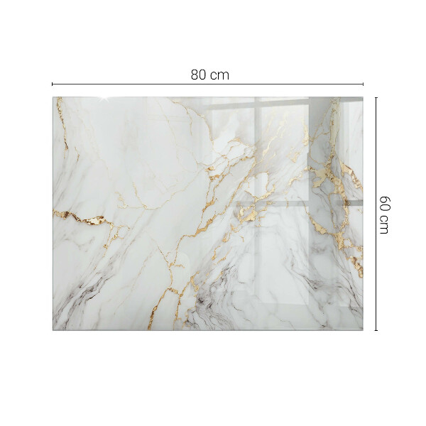 Rectangular glass table top with print Elegant marble pattern