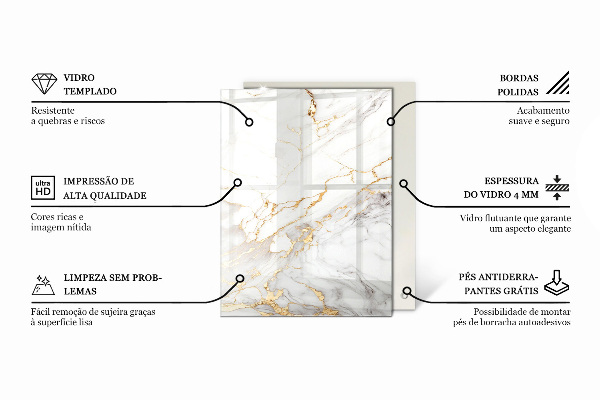 Decorative glass table top with print Natural wood and resin pattern