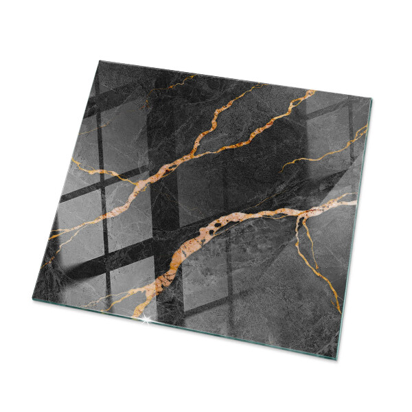 Rectangular glass table top Marble pattern with delicate veins