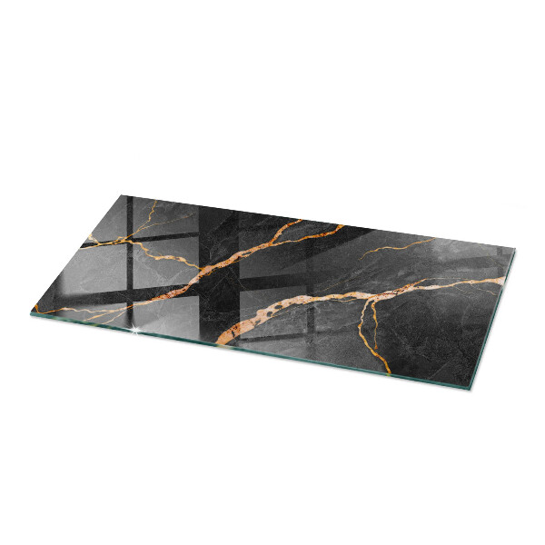Rectangular glass table top Marble pattern with delicate veins