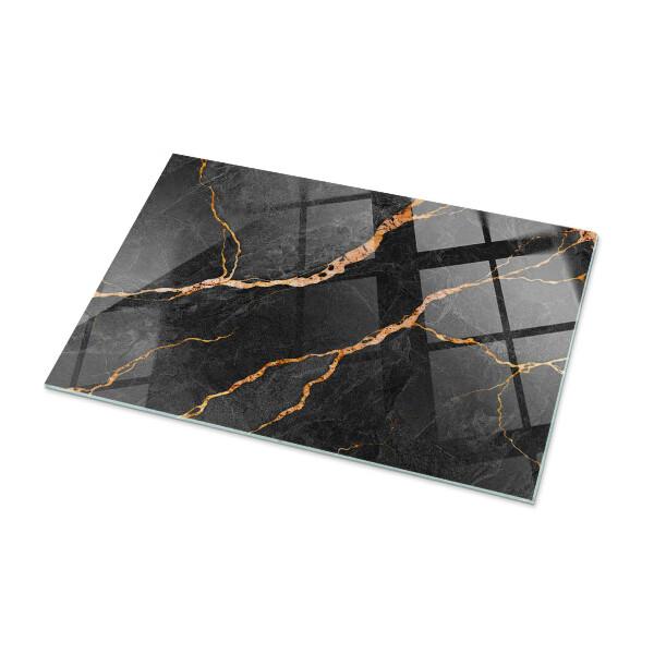 Rectangular glass table top Marble pattern with delicate veins