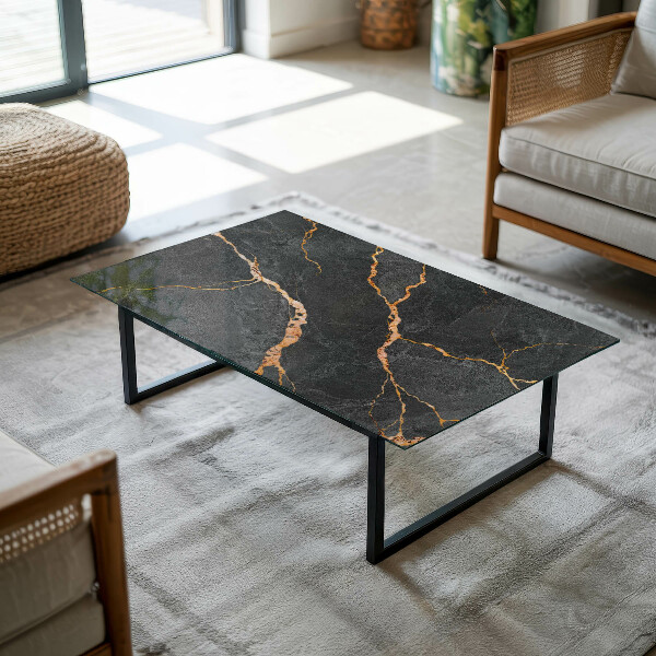 Rectangular glass table top Marble pattern with delicate veins