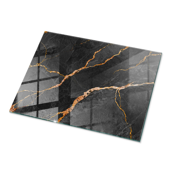 Rectangular glass table top Marble pattern with delicate veins